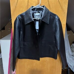 Jason Wu Classic Black Leather Cropped Jacket - Size M